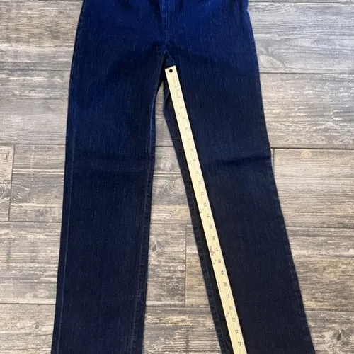 Ann Taylor Vintage High Waist Side Zip Straight Leg Blue‎ Jeans Size 2 90s Y2K - Image 4