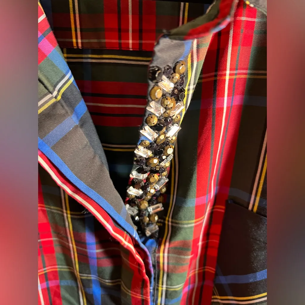 Orvis Holiday Tartan Plaid Button front shirt 16 - Image 3