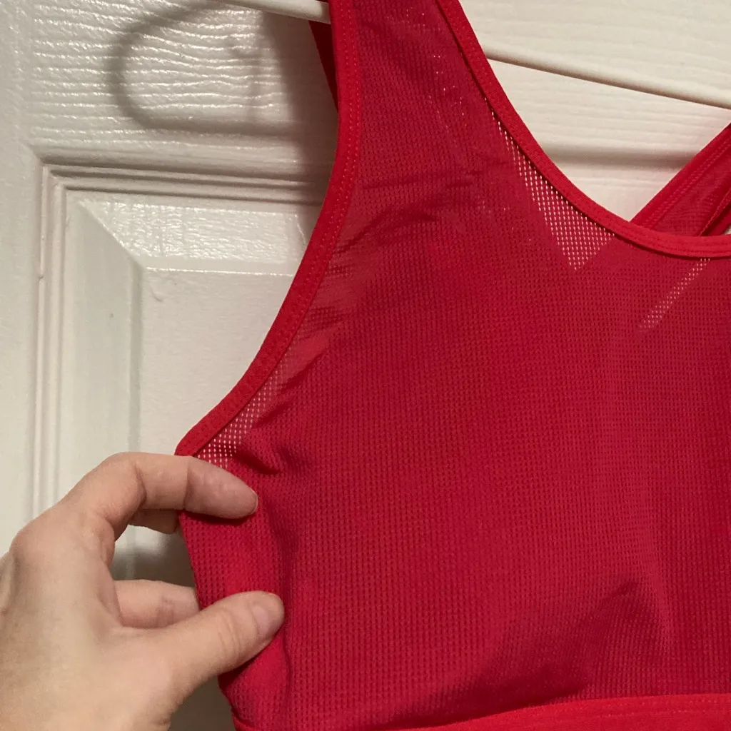 Fabletics Faye Red Strappy High Impact Sports Bra - Image 6