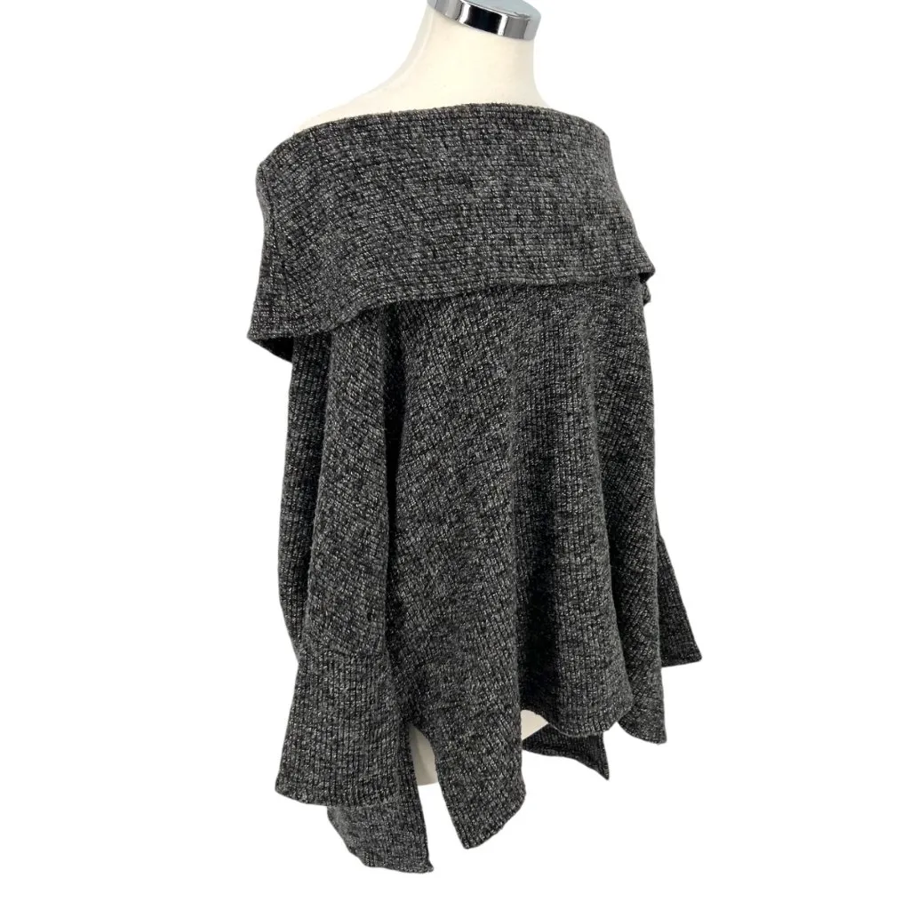 Bobi Los Angeles Off-Shoulder Knit Top Charcoal Gray Size Medium - Image 4