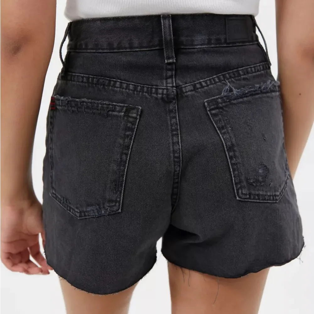 A-Line Denim Cutoff Short Washed Black Denim - Image 4