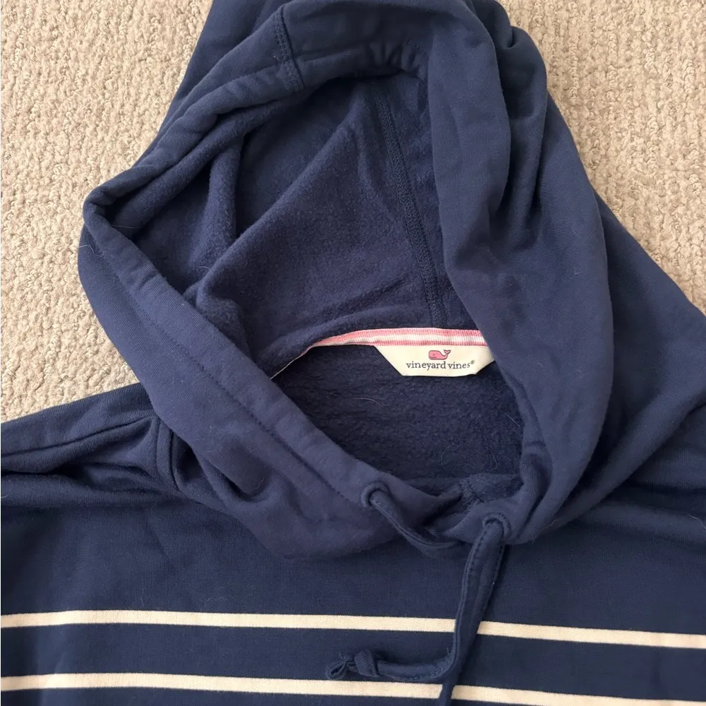 Navy Blue Striped Vineyard Vines Hoodie - Image 3