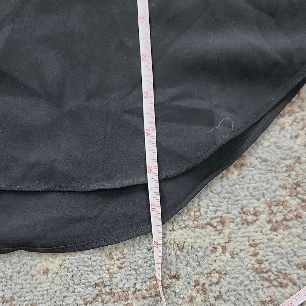 Vince Camuto Ruffle Sleeve Henley Blouse Black Small - Image 5