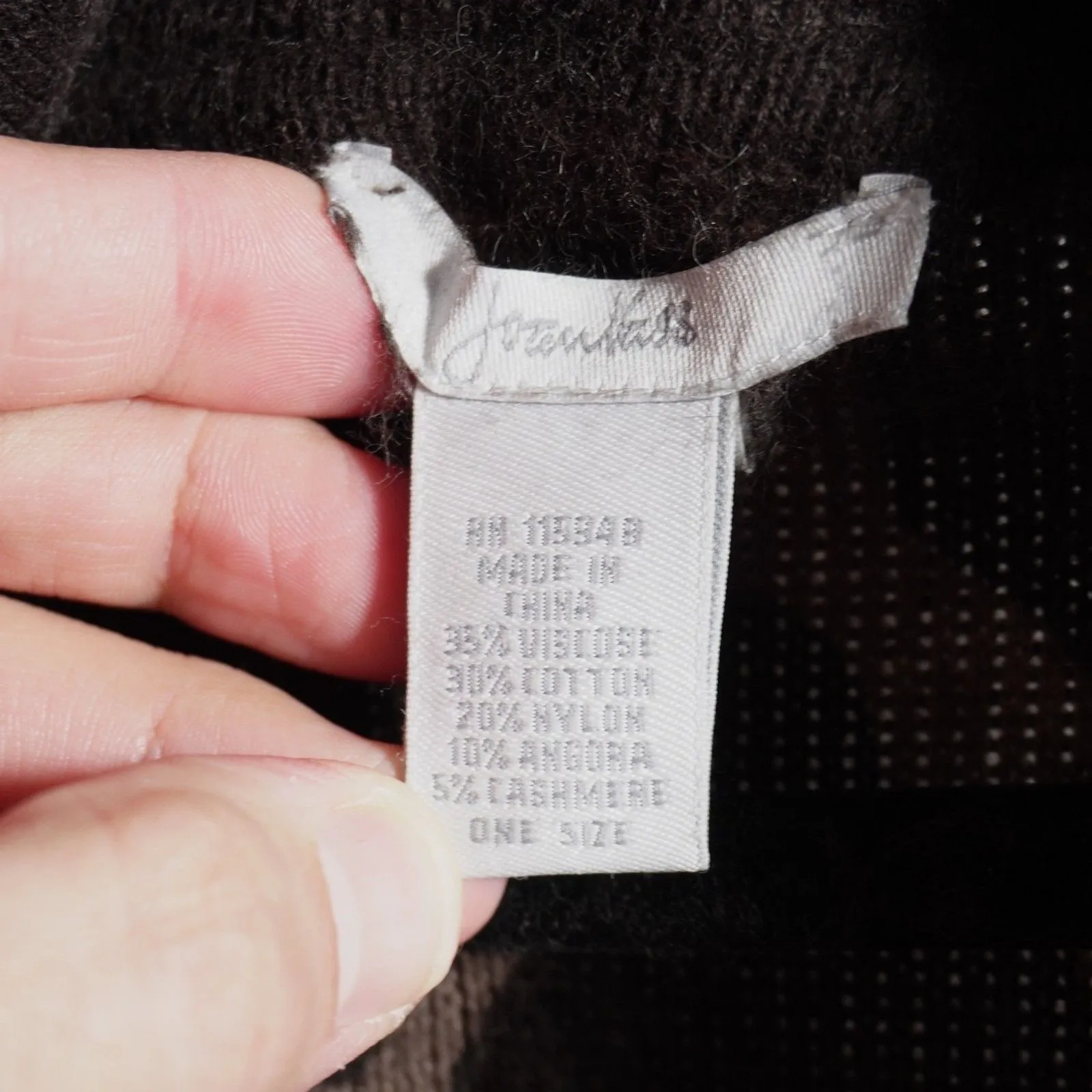 Joan Vass Brown Cardigan Giraffe Print Lining OS Luxurious Angora Cashmere Blend - Image 4