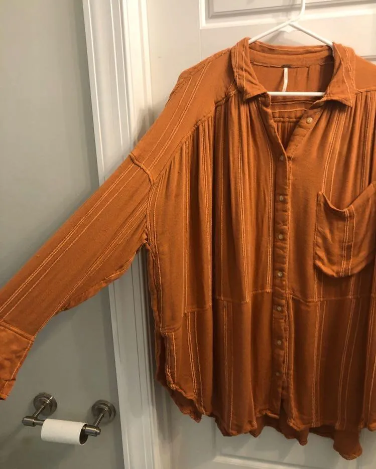 Free People Burnt Orange Blouse - Image 4