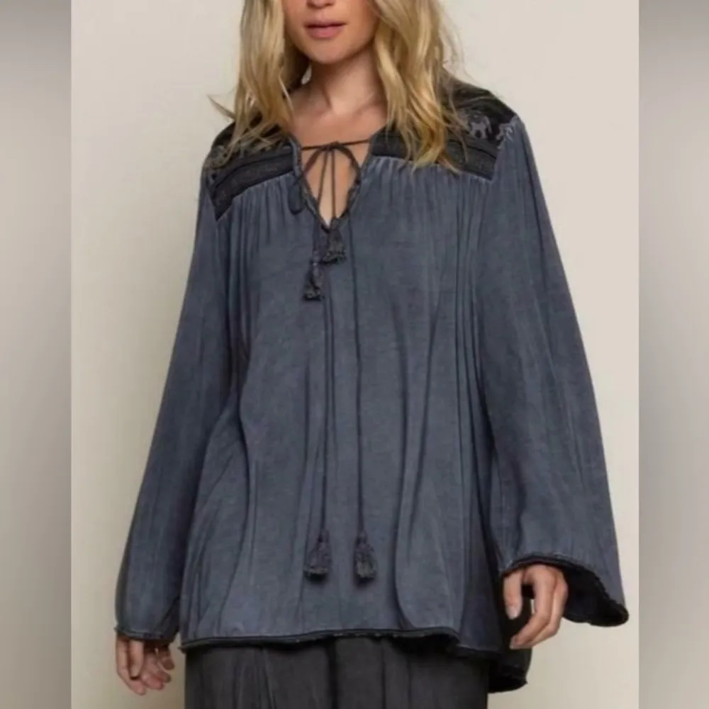 POL Boho long sleeve Relaxed top size S - Image 5