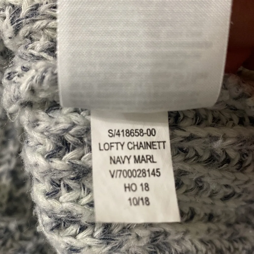 Gap lofty chainette navy marl yarn chubby knit Crewneck sweater size XS - Image 12