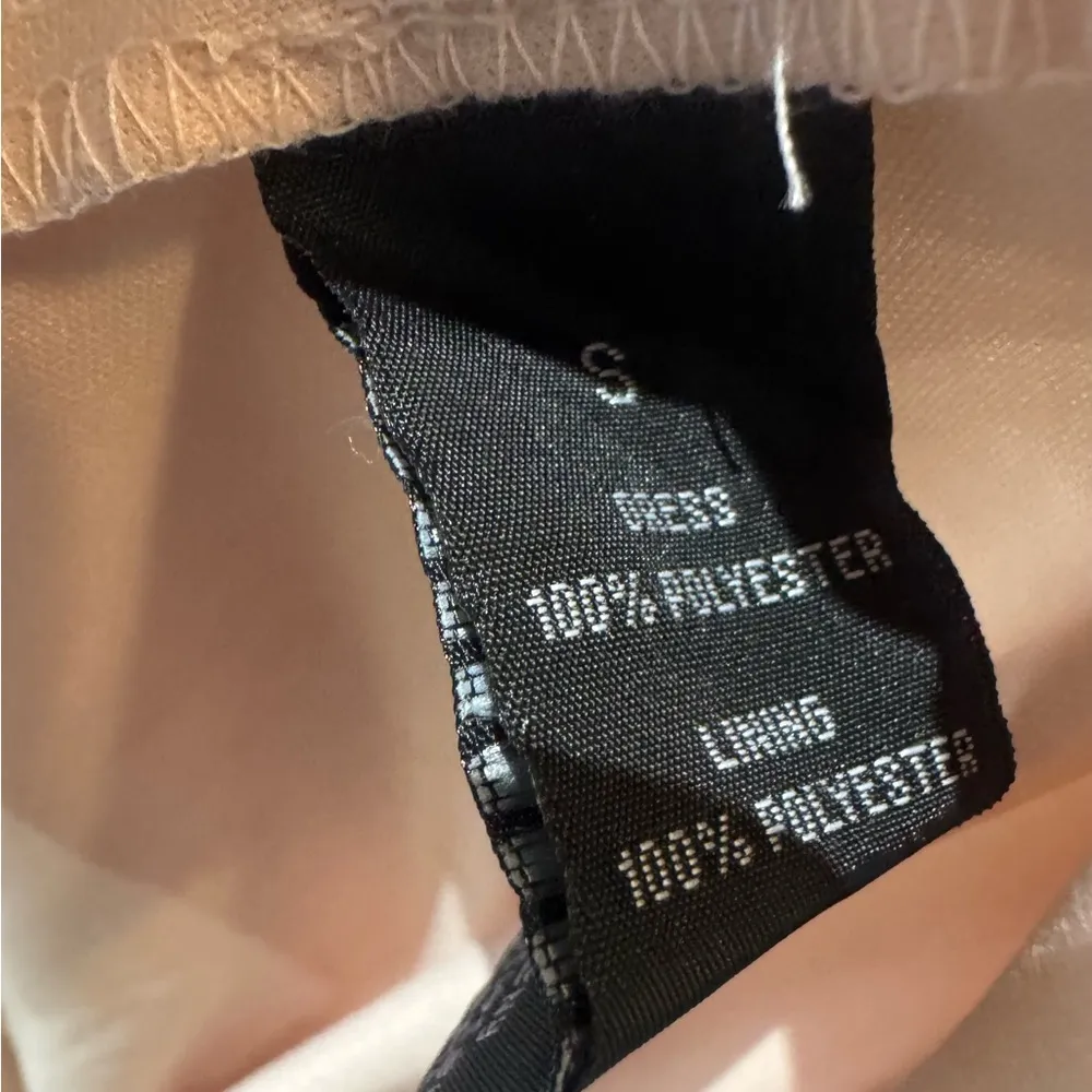 Pink floral high pleated neck chiffon dress size small - Image 5