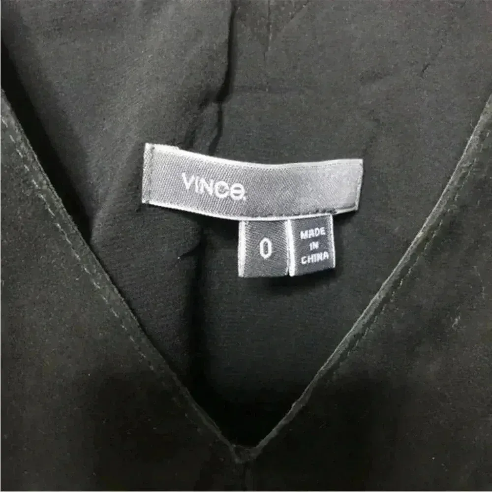 Vince Black Suede‎ & Lamb Leather Sleeveless Top - Image 7