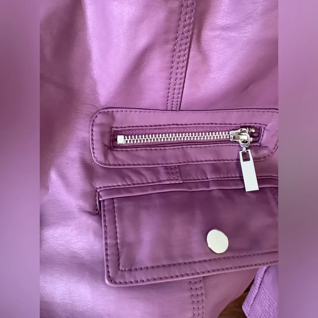 Modern faux leather jacket 💖💖💖 Pink Size XXL - Image 6