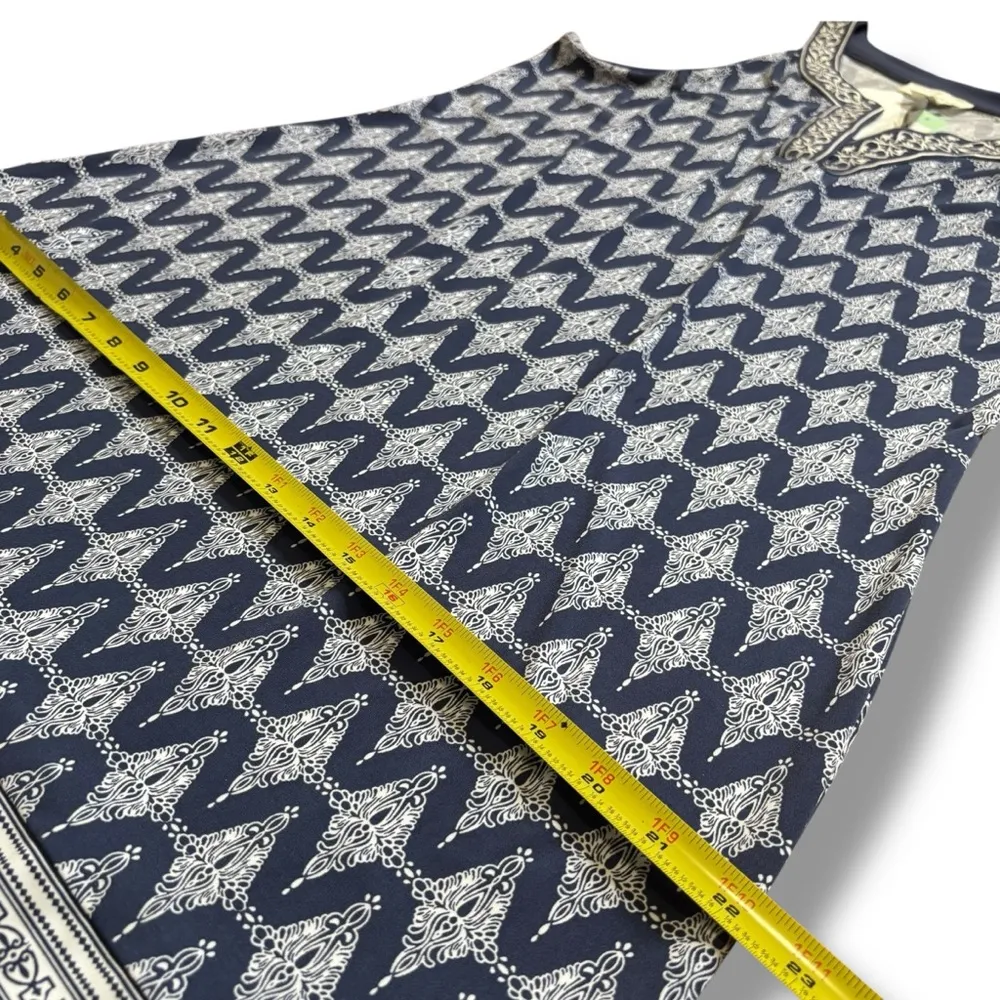 NWT Magnolia Grace Blue White Alhambra Embroidered Trim Knit Dress - Image 6