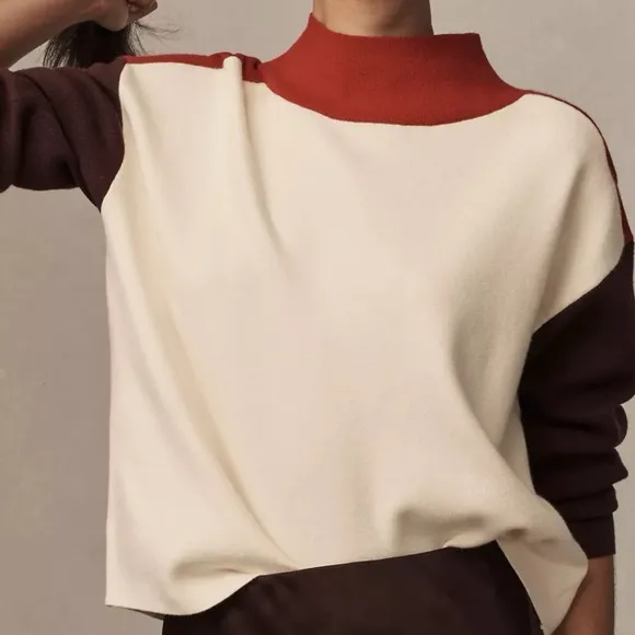 Maeve ANTHROPOLOGIE  the carys Mock NECK SWEATER Small - Image 2