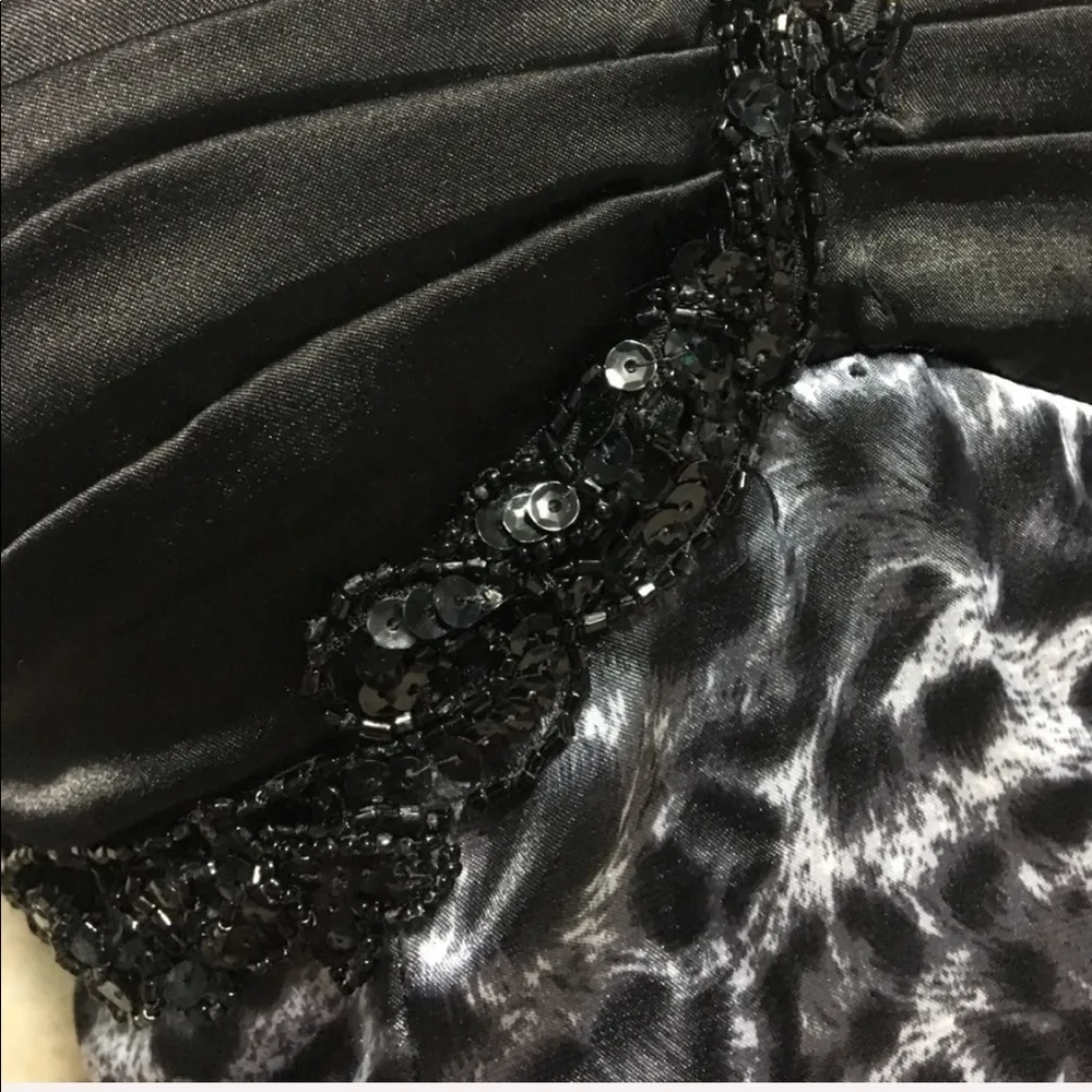 TABOO one shoulder animal print bubble skirt dress Jr 5/6 tiered bubble skirt - Image 7