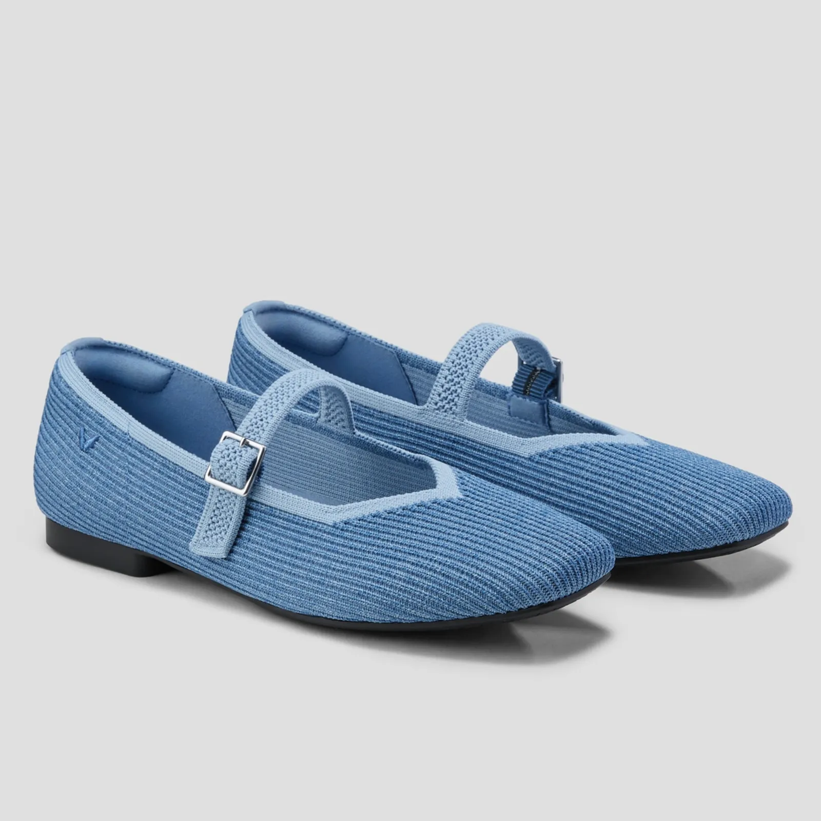 Vivaia Margot Mary Jane Comfort Old Money Washable Arch Support Flats Denim 9 Blue - Image 4