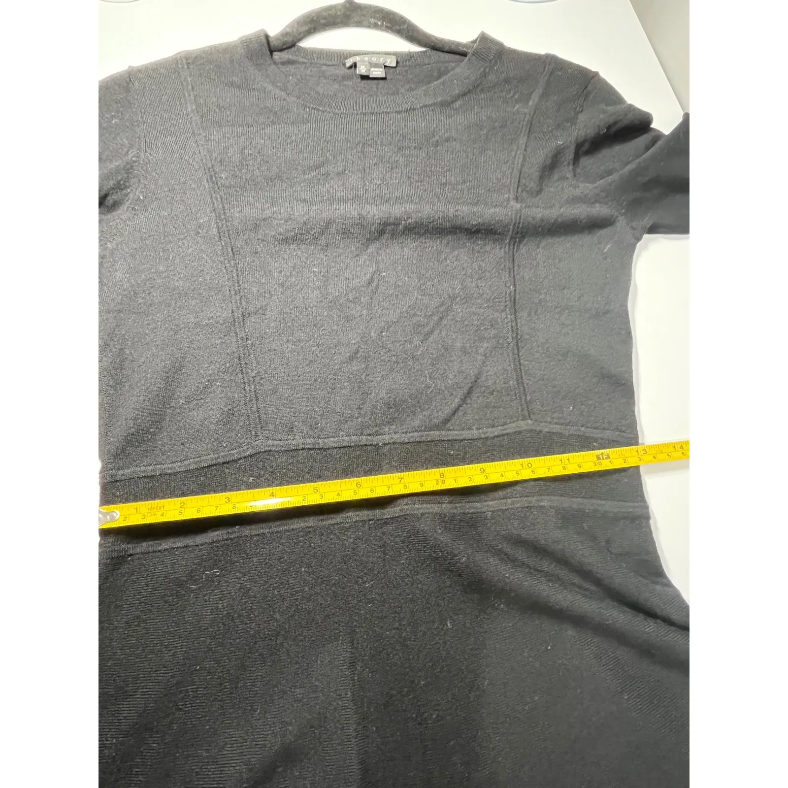 Theory Black wool blend Knit Sweater Dress Long Sleeve Crew Neck Size M - Image 6