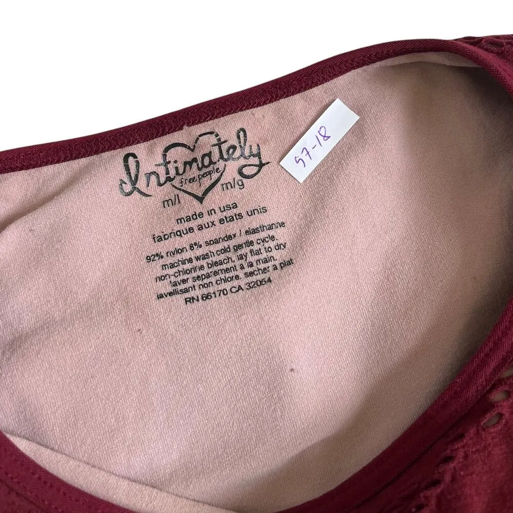 Free People Maroon Mini Cut Out Bodycon Dress Women Size M/L | 57-18 - Image 3