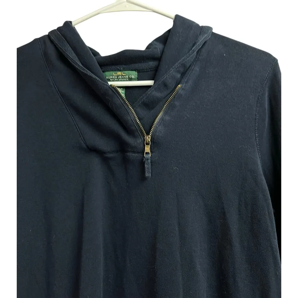 LRL Lauren Jeans Co. Ralph Lauren Navy Blue Women's Pullover Zip XL - Image 4