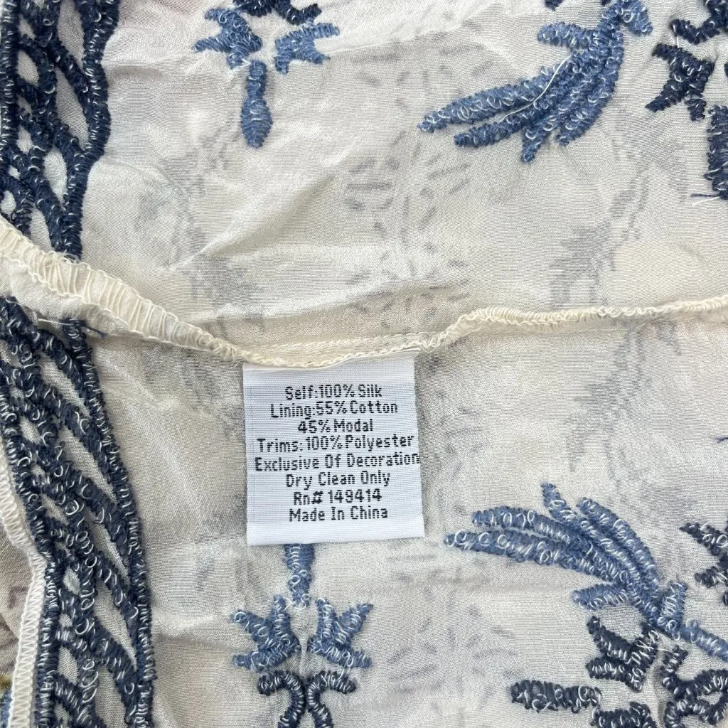 $490 NWOT Johnny Was Biya Kailey Silk Floral Embroidered Knee Length Dress Sz M - Image 13