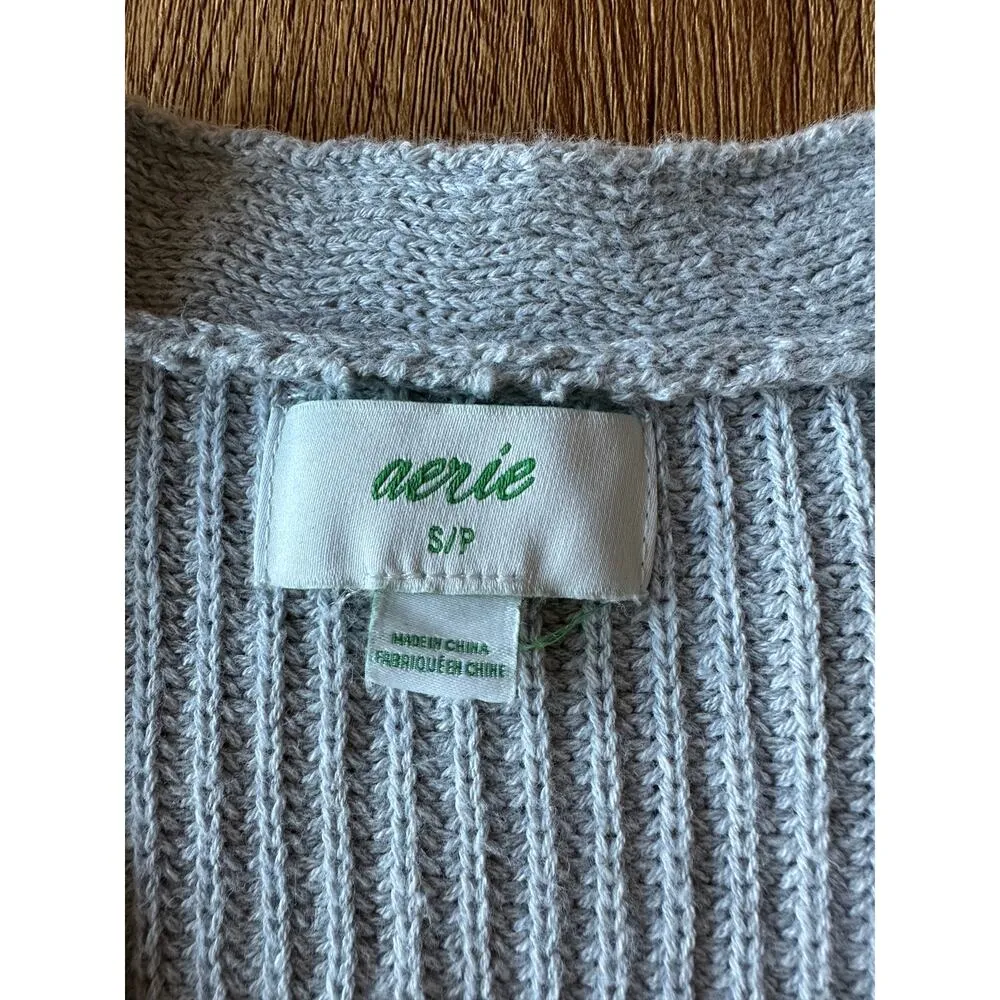 American Eagle Gray Oversized Half-Zip Sweatshirt Size S - Image 2