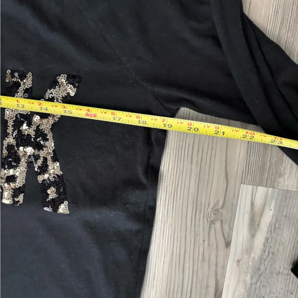 Victoria’s Secret PINK Sequin Logo Black Pullover Sweatshirt Size Small - Image 7