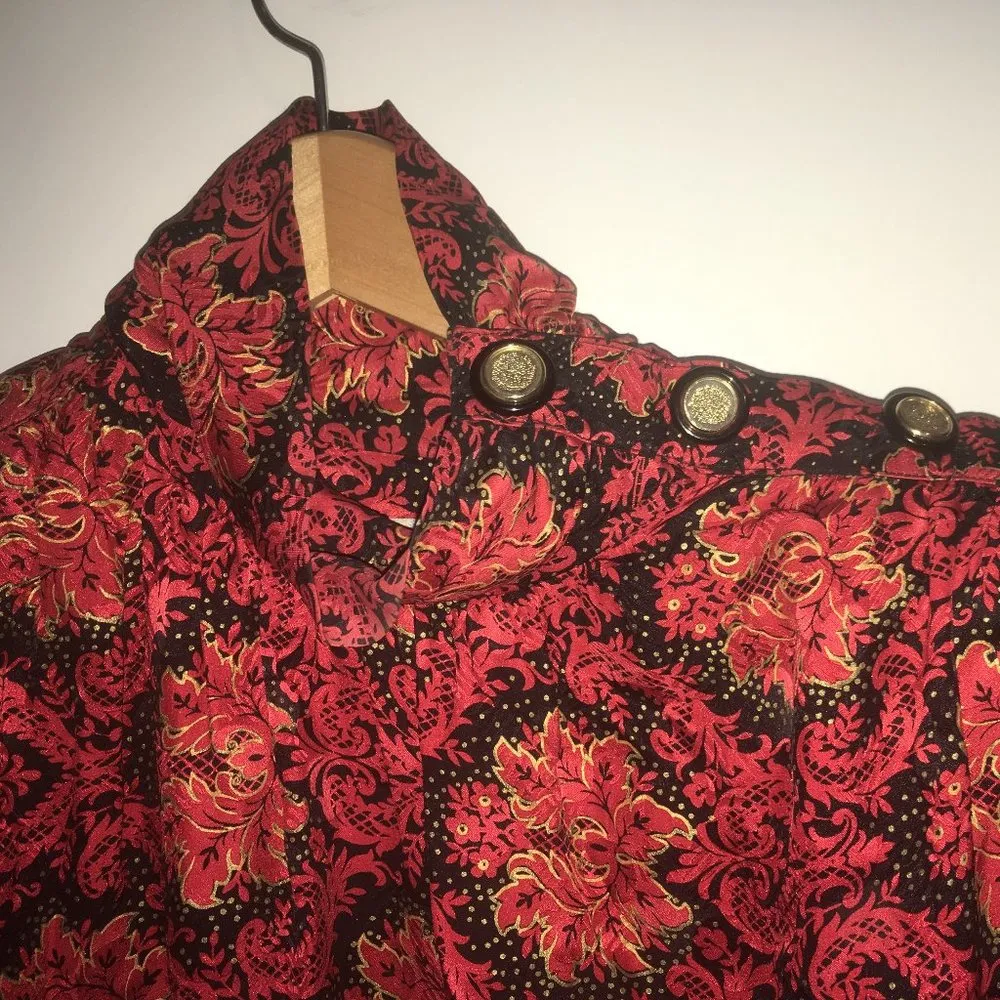 Vintage Teri Jon Silk Dress Red Size 6 - Image 2