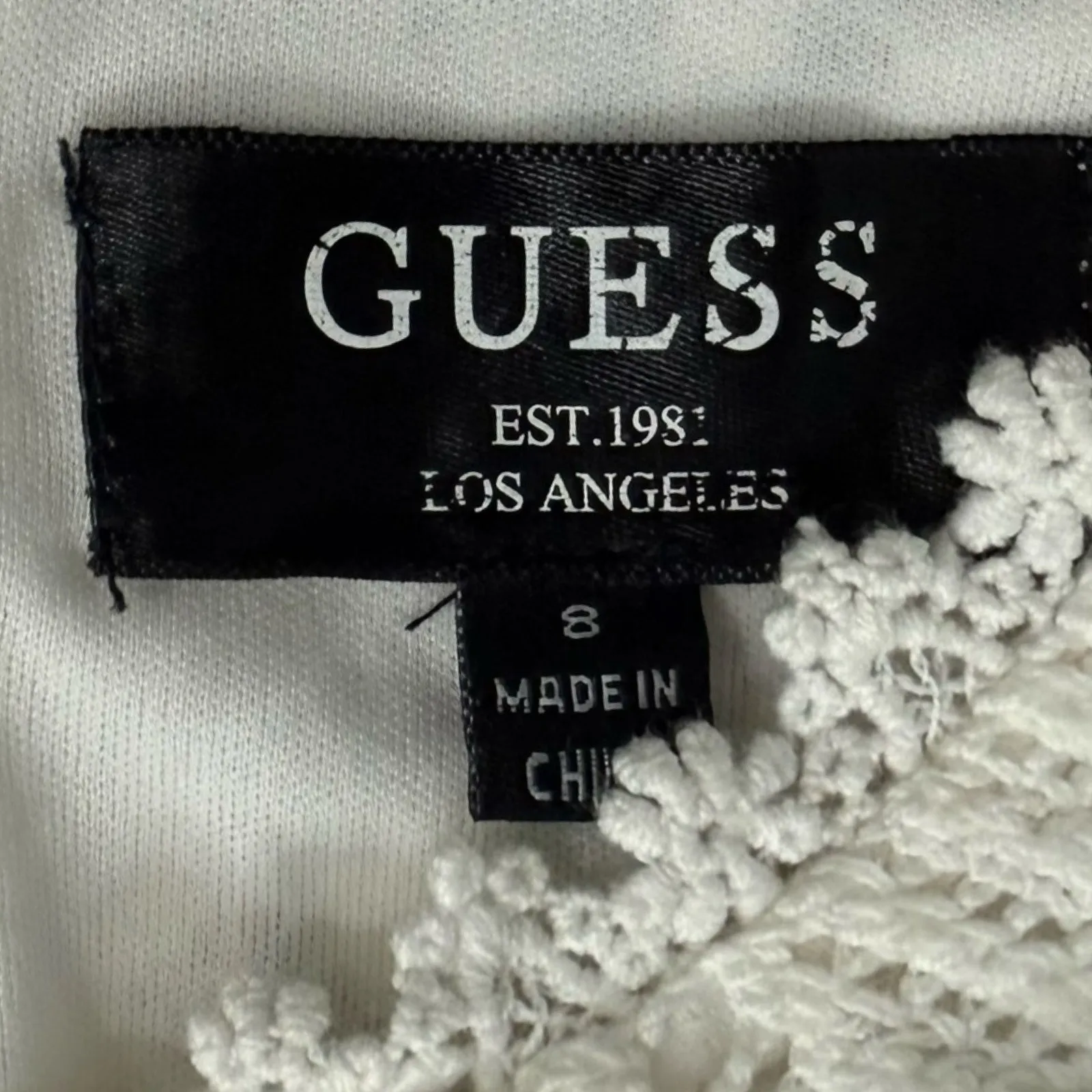Guess White Lace Crochet Back Cut Out Criss Cross Alameda Mini Dress size 8 - Image 5