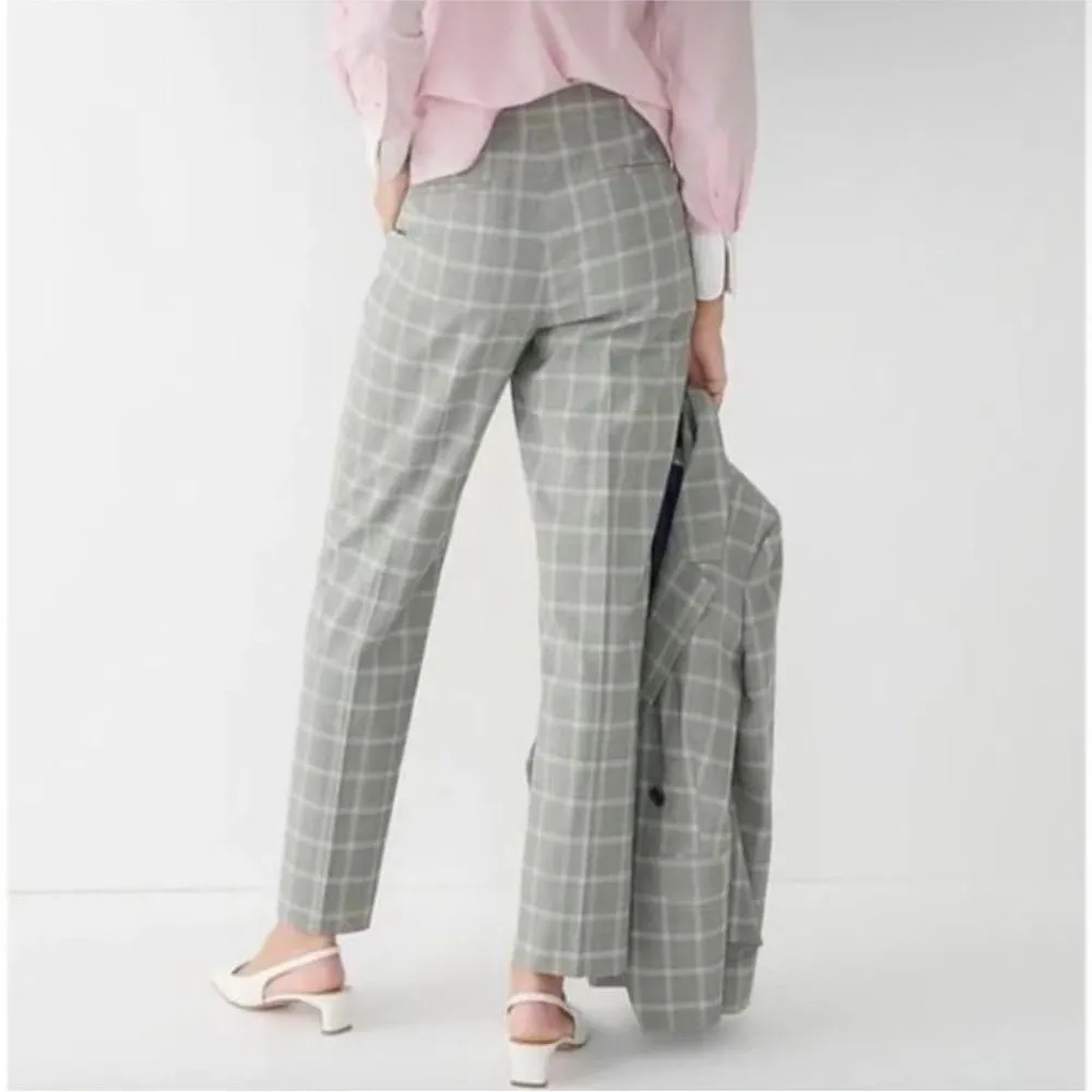 J Crew Size 4 Kate Straight Leg Pant in Plaid Italian Stretch Wool Blend - Image 2