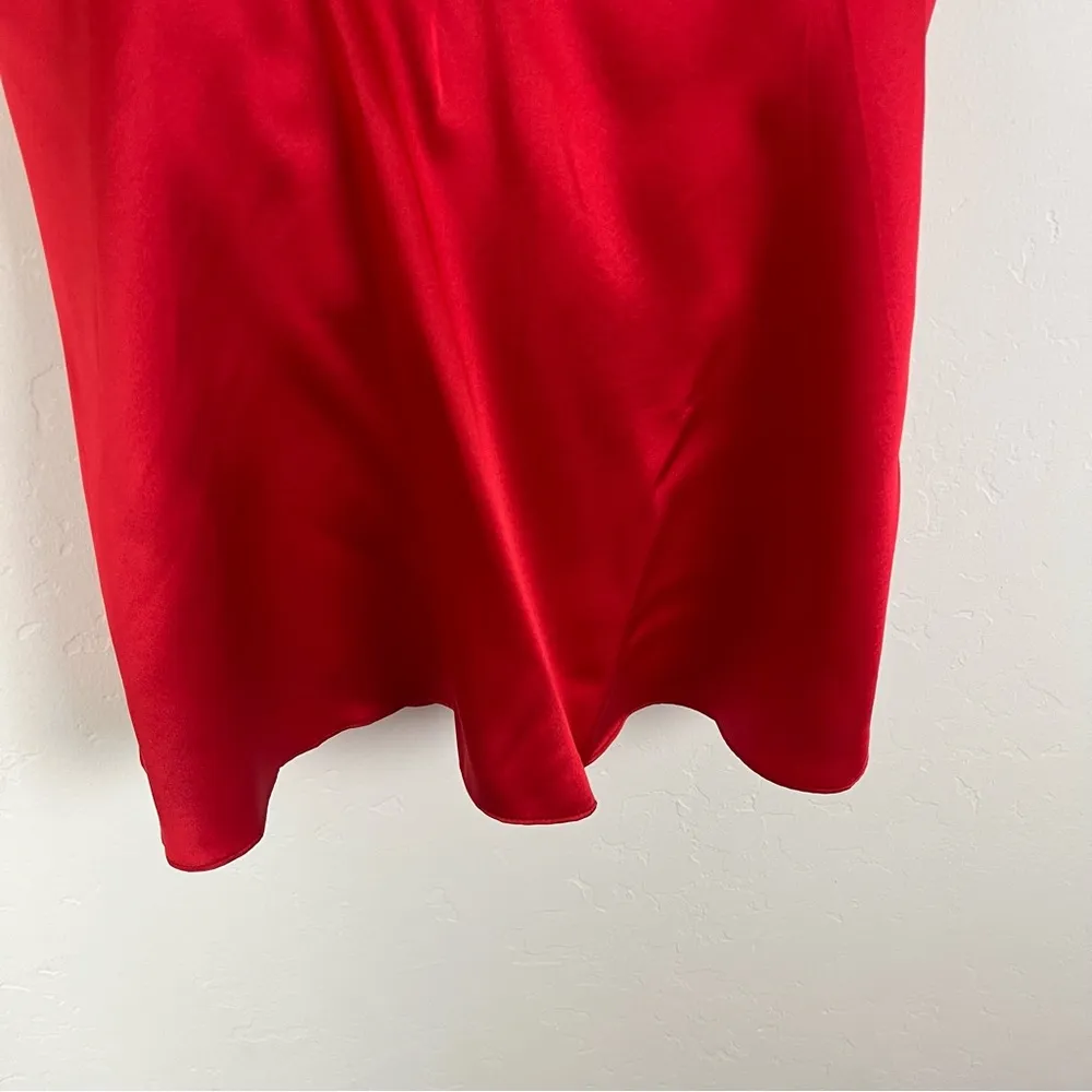 Michael Lo Sordo Laye Silk Satin and Faille Bustier Top Red Size 8 - Image 4