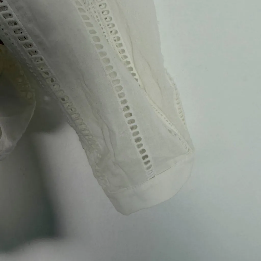 Veronica Beard Cruz Eyelet One Shoulder Top Ivory White Size 4 EUC - Image 6