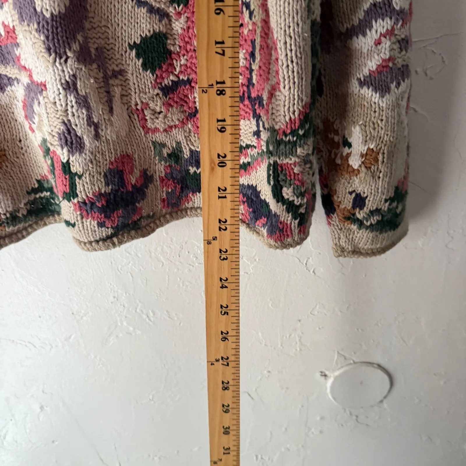 Maurices Vintage 90s Womens Sweater M Floral Chunky Knit Granny Grandma Cottage - Image 4