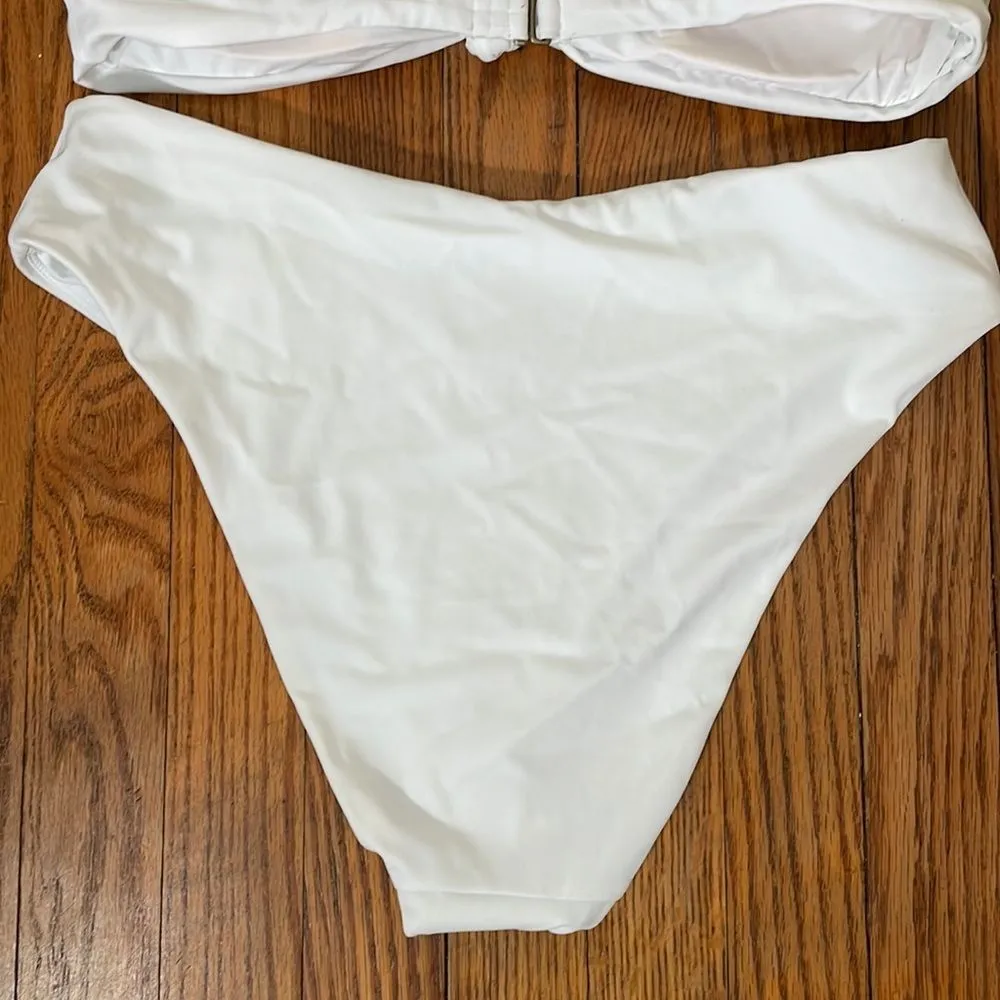 Andie bikini Set Santorini Top 90s High Waisted Bottom White size L NWT - Image 10