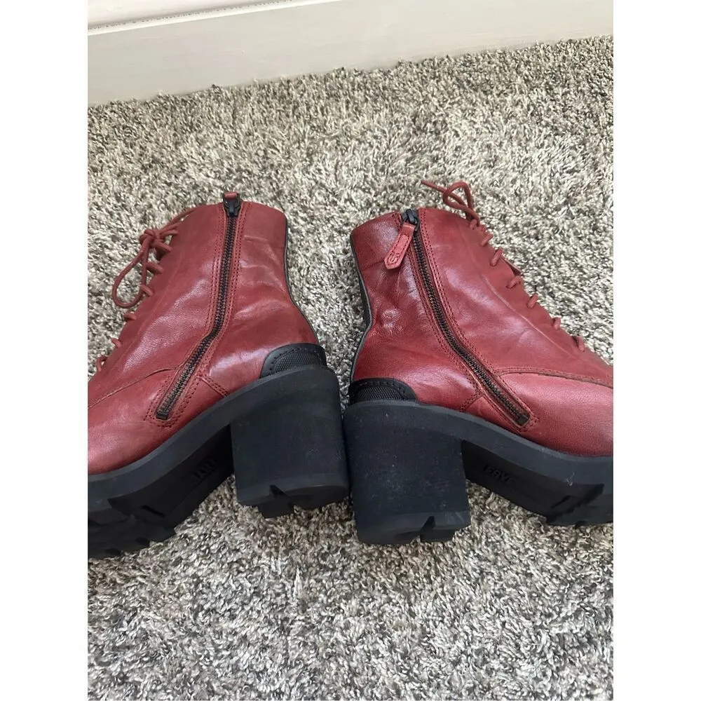 Frye Savannah Leather Classic Lace Up Streetwear Combat Heeled Boots 8.5 - Image 4