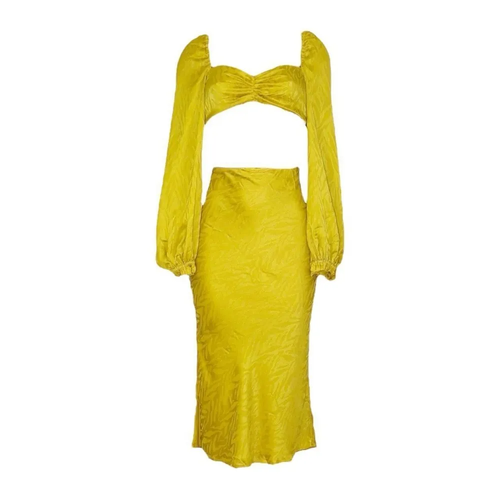 NEW HOUSE OF HARLOW 1960 Set Courteline Top & Skirt, Gold, XS Gold - Image 5