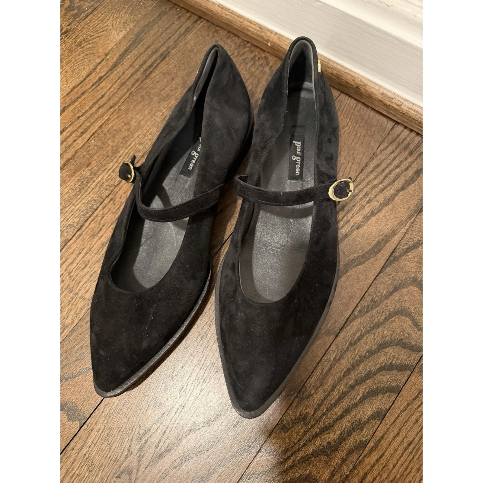 Paul Green Carla Mary Jane Flat Black Suede Women's Sz 7 $395 NEW - Image 15