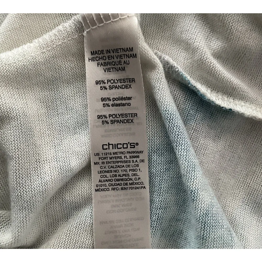 Chicos Sweater Women Small White Blue Floral Lightweight Flower Bloomcore Casual - Image 6