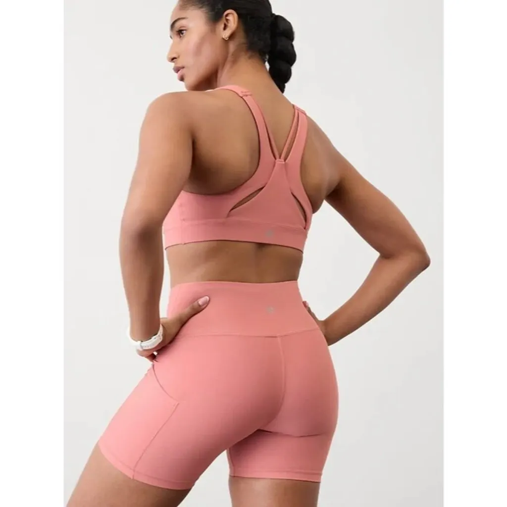 Athleta M Interval Stash 5" Bike Short Medium Natural Rose - Image 2