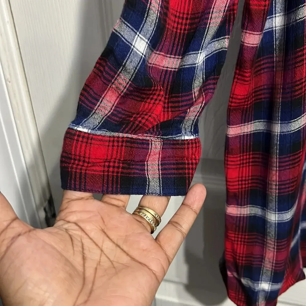 Divided by H&M Women’s Button Down Shirt - Size 14 - Red Plaid - Image 4
