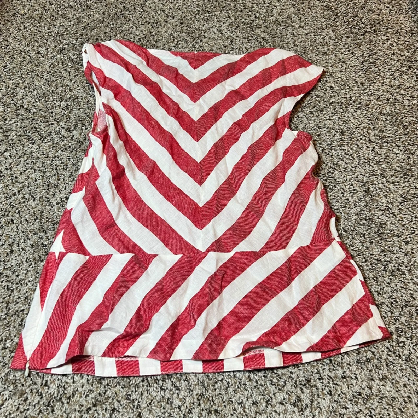 Talbots Striped Sleeveless Top Gold Button Detail Casual Blouse Size 12‎ - Image 7