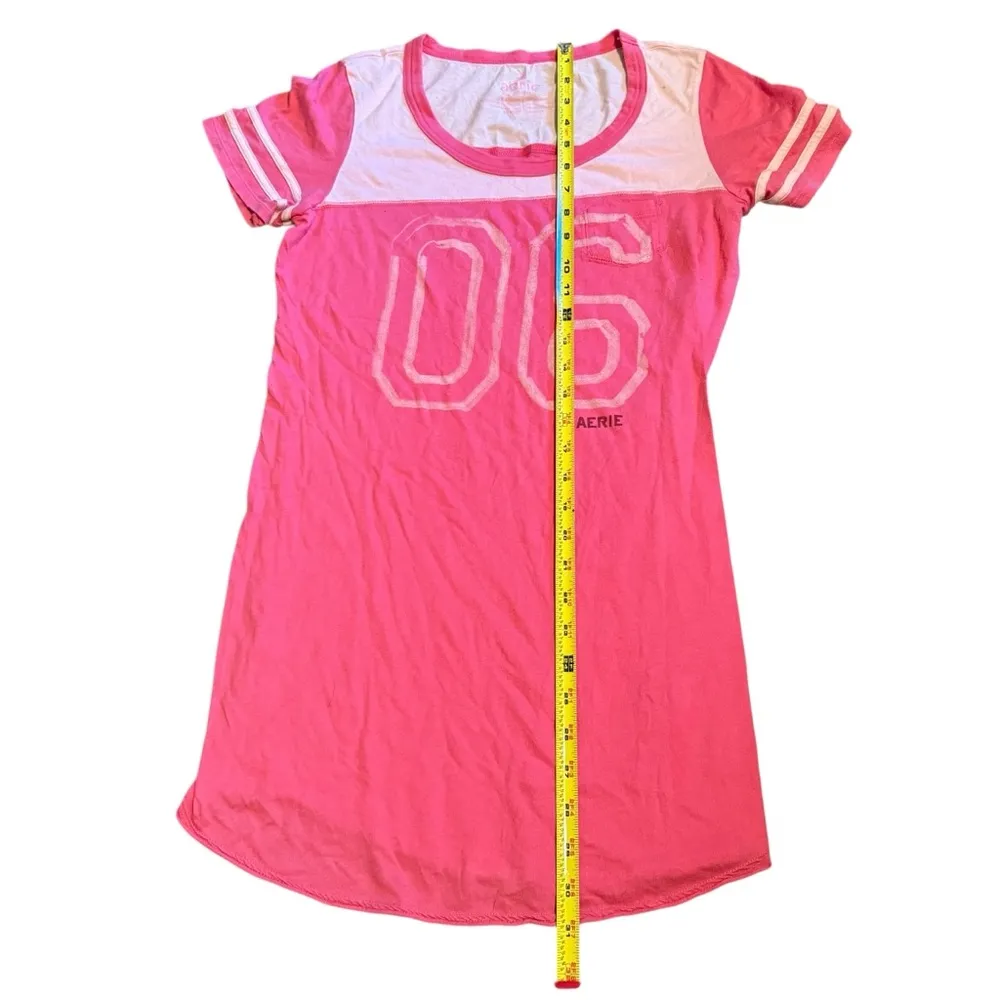 Aerie Size M Tee Shirt Nightgown Pink Sporty Pajama Mini Dress 100% Cotton Comfy - Image 8