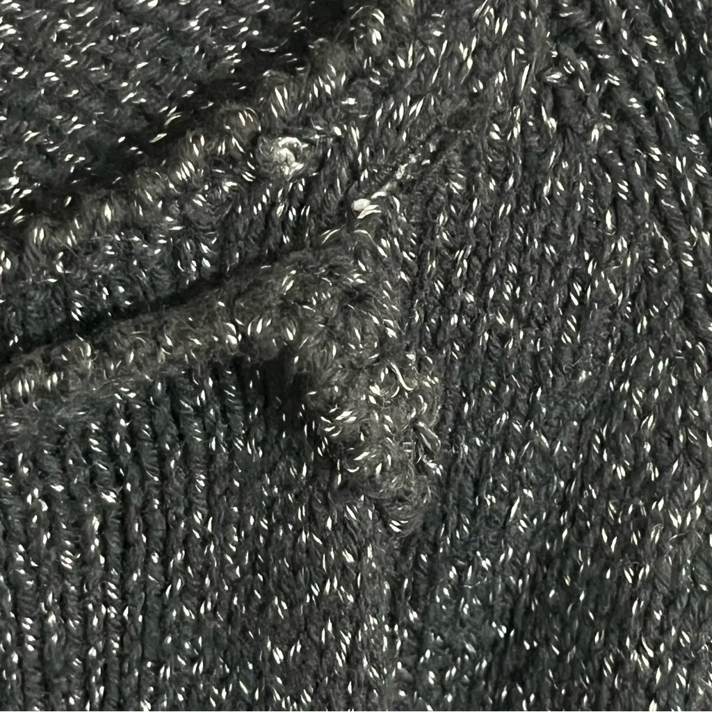 Hurley Women’s Wrap Sweater Black & White Size Medium Boat Neck‎ Long Sleeve - Image 8