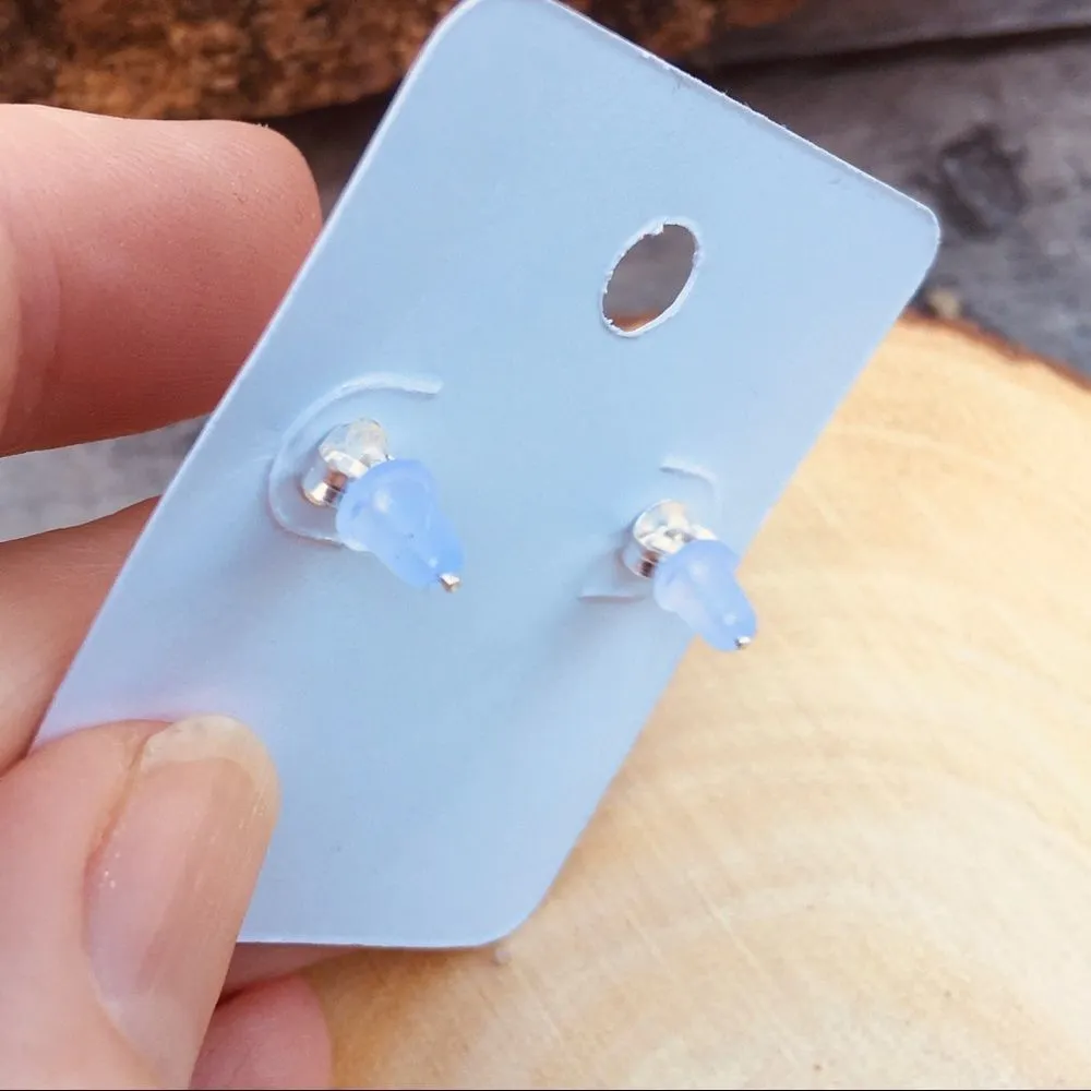 Children's Silver Paw Print Ear Studs - Image 2