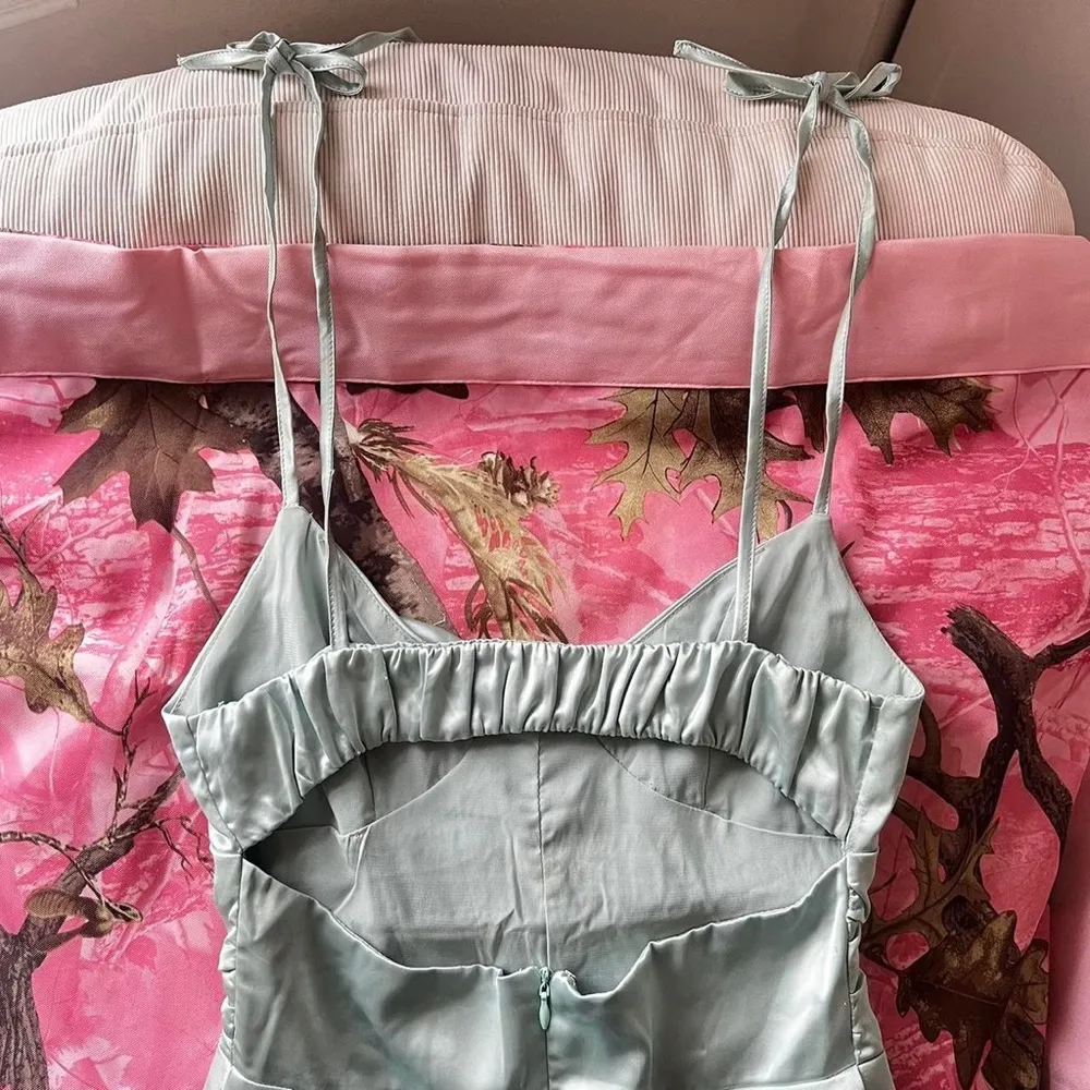 Princess Polly  mint green silk mini dress - Image 6