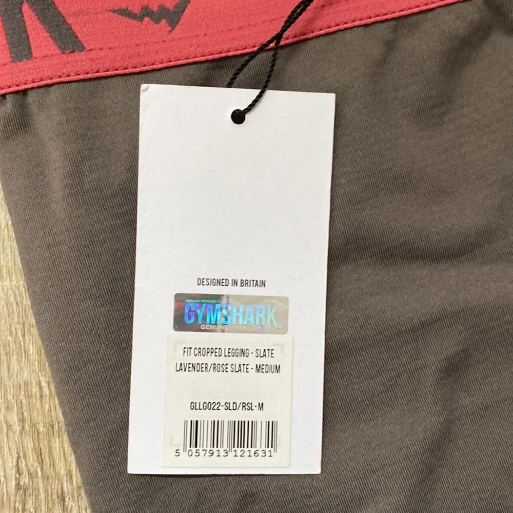 Gymshark NWT Y2K OG Fit Cropped Leggings Womens Medium Slate Lavender Rose Gym - Image 9