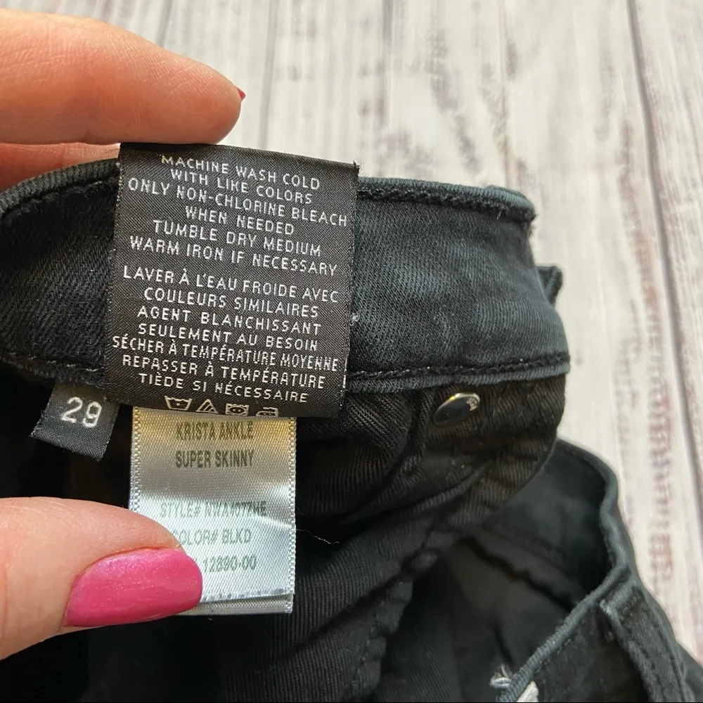 Hudson Black/Navy Blue Distressed Krista Ankle Super Skinny Jeans. Size … - Image 12