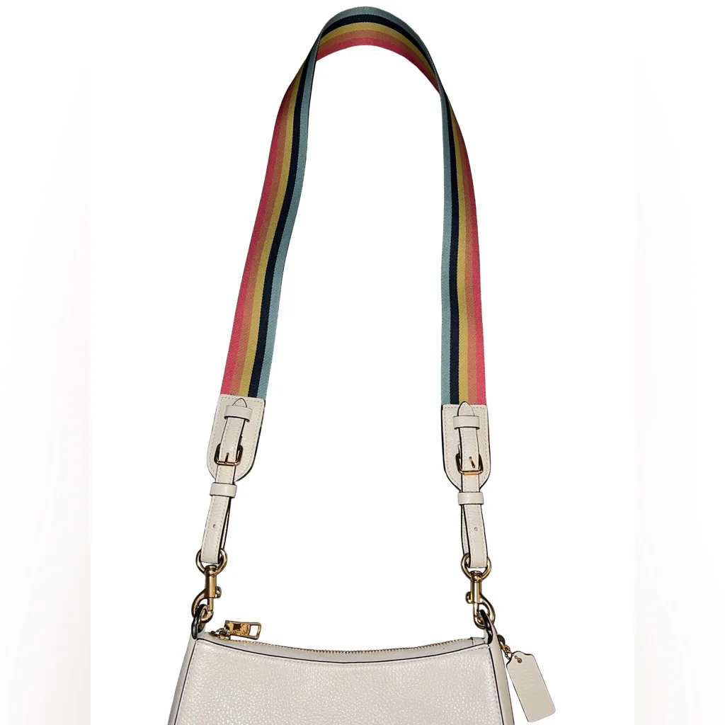 COACH JES BAGUETTE CROSSBODY PURSE W/RAINBOW STRAP & GOLD HARDWARE #C7265 - Image 14