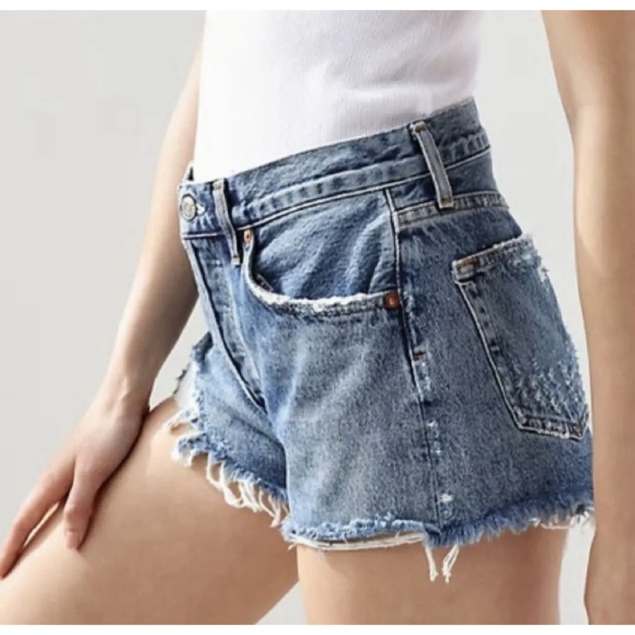 Agolde Woman’s Parker Vintage Cutoff Denim Short Swapmeet - Size 24 -A026 E-811 - Image 3