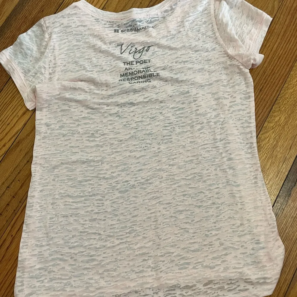 BCBG MaxAzria Pink Angel Virgo Zodiac Burnout Tee C - Image 2