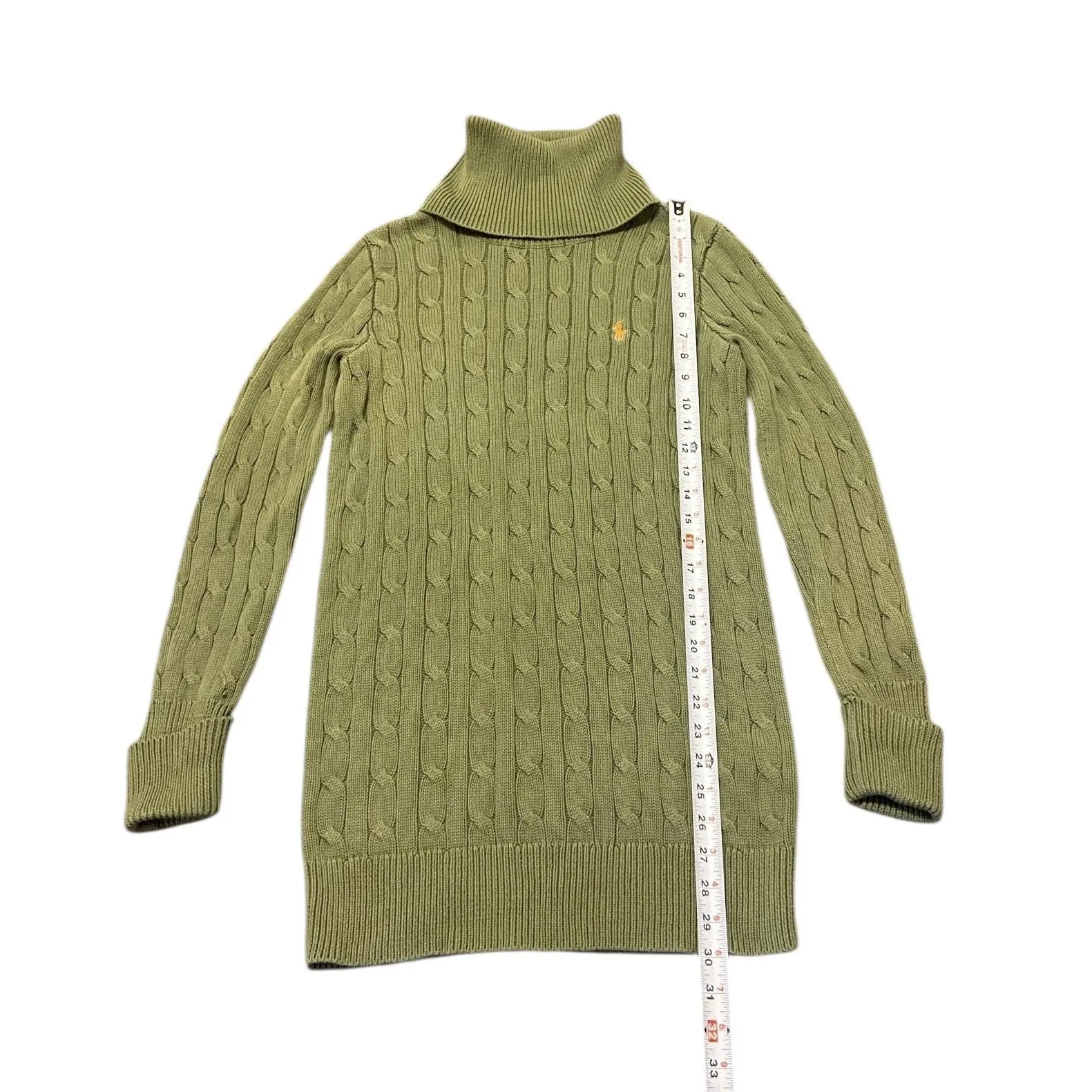 Ralph Lauren Sport Womens S Cable Knit Turtleneck Tunic Sweater Preppy Old Money - Image 5