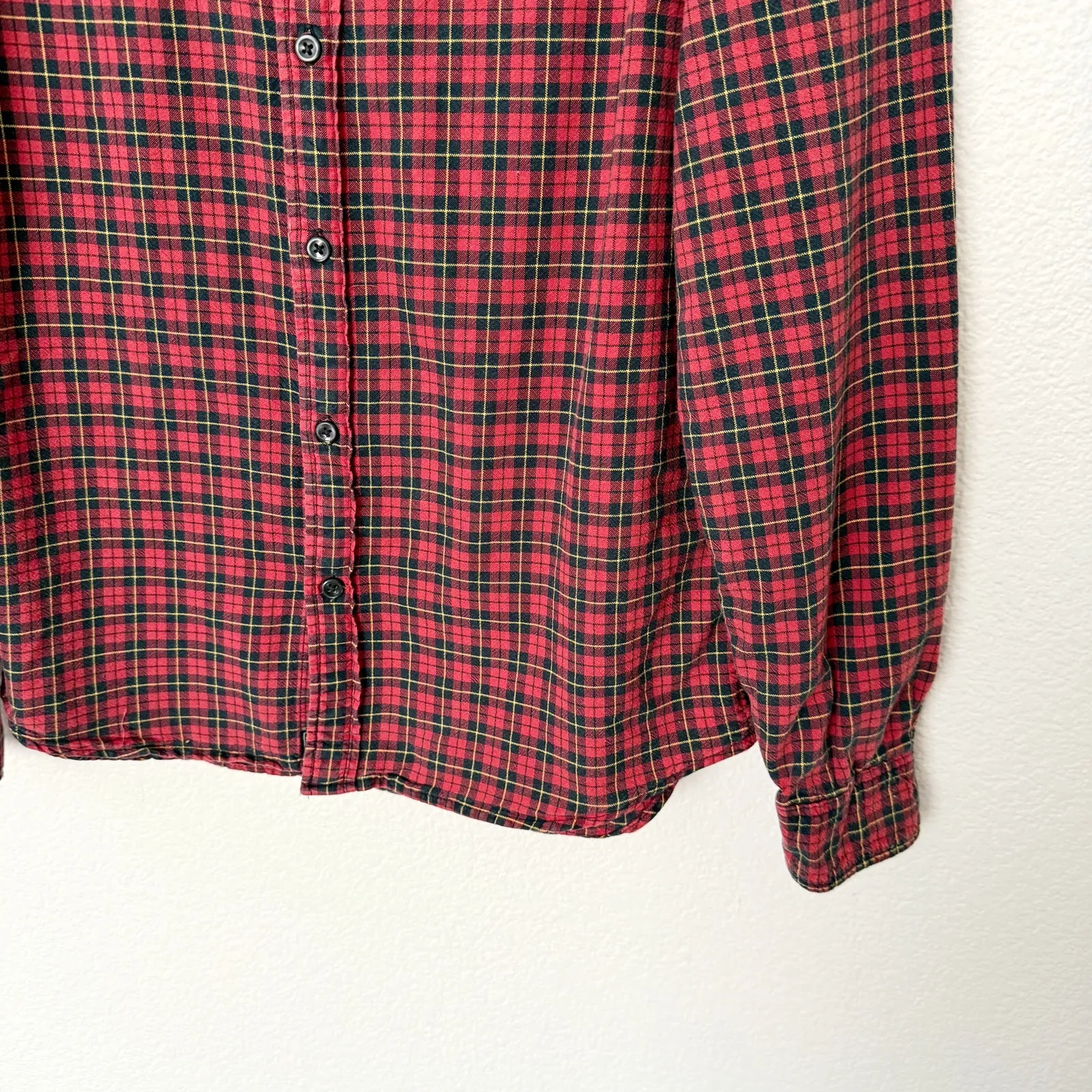 [Denim & Supply Ralph Lauren] Red Plaid Flannel Button Down Shirt Size Medium M - Image 9