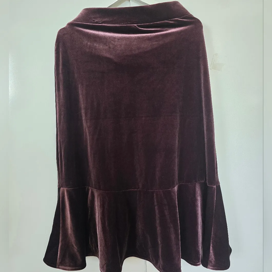 Gap Purple velvet ruffled wrap midi skirt Size M - Image 6